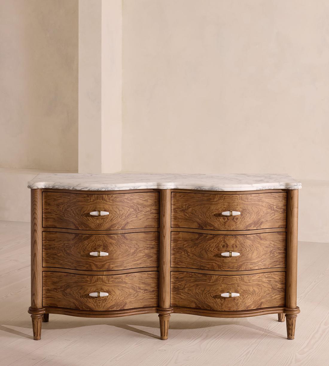 Valerie Six Drawer Dresser - Arabescato Corchia Marble - Listing - Image 2