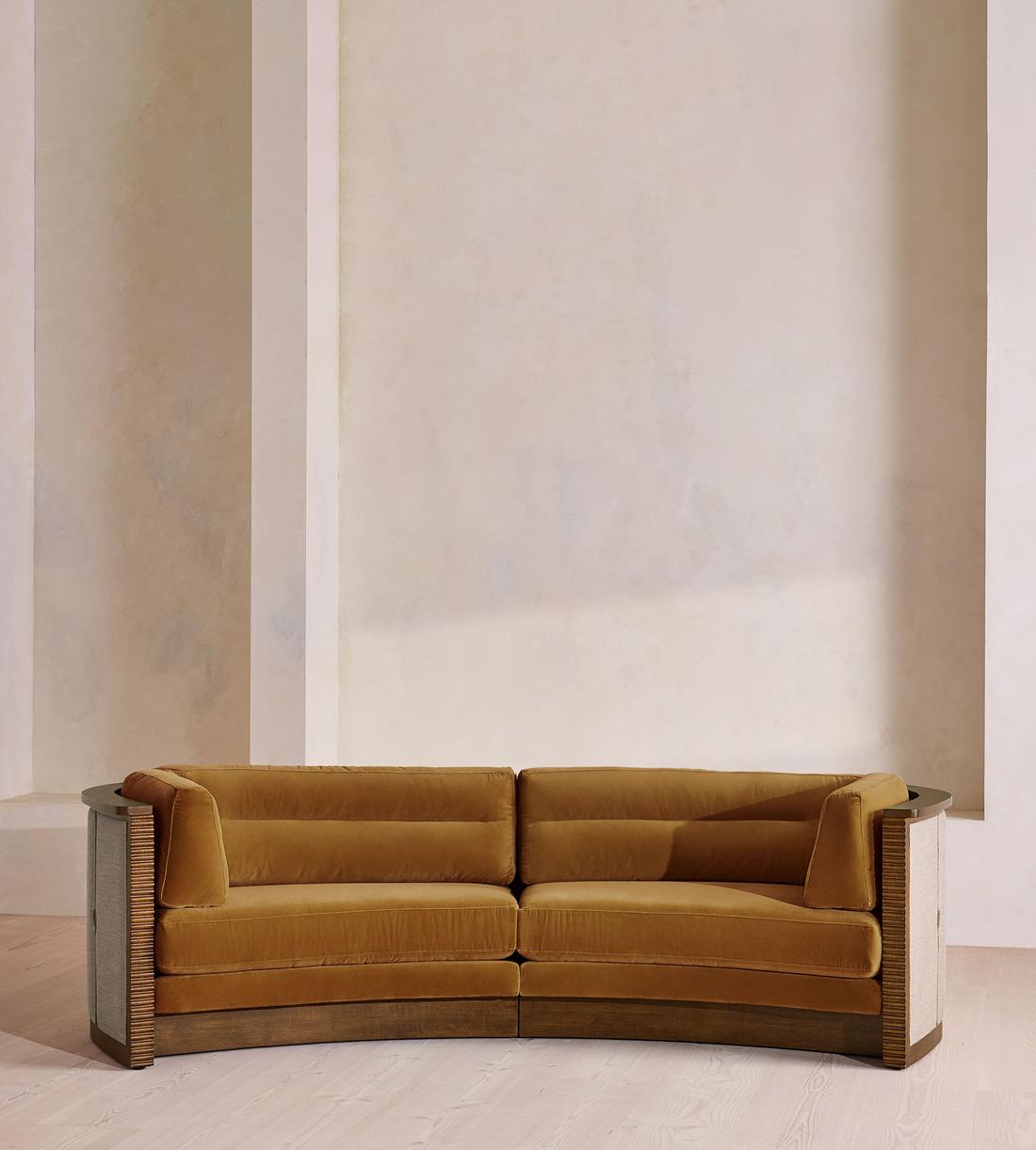 Belmont Sofa - Three Seater - Velvet - Mustard - US - Listing - Image 4