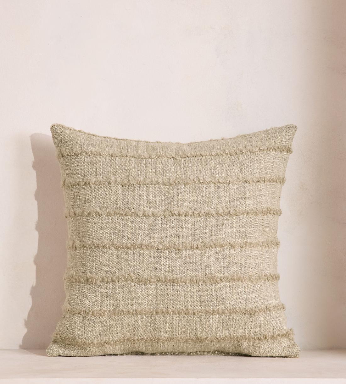 Victor Square Cushion - Natural Stripe - Listing - Image 1
