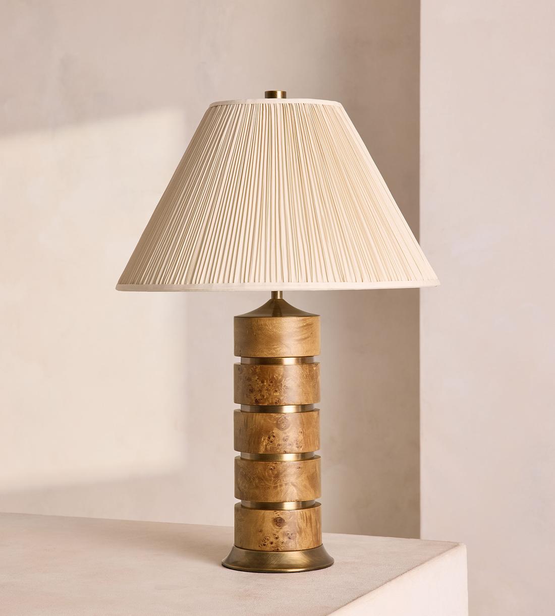 Clover Table Lamp - Mappa Burl - US - Listing - Image 1