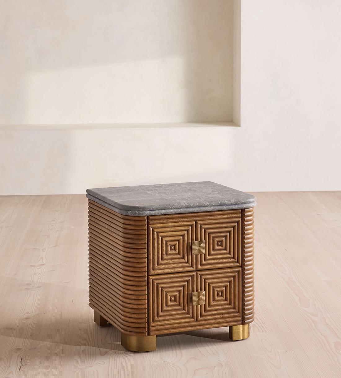 Kingsley Bedside Table - Grey Emperador Marble - Listing - Image 2