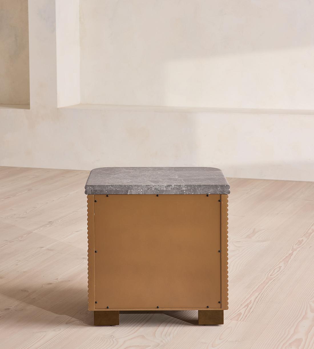 Kingsley Bedside Table - Grey Emperador Marble - Images - Image 4