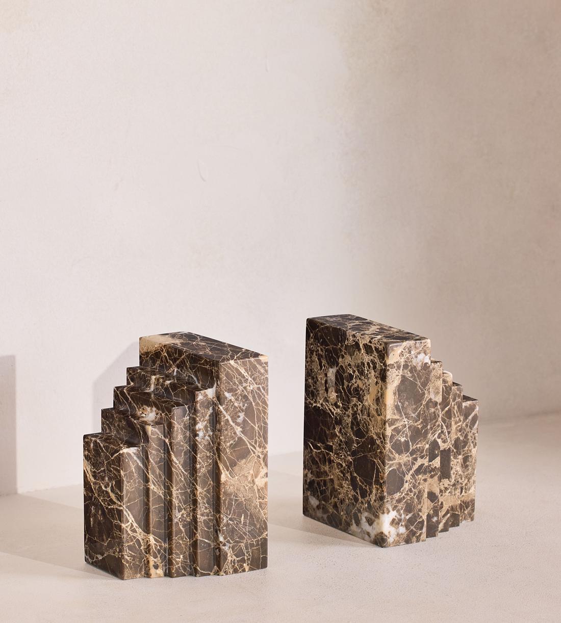 Lola Bookends - Dark Emperador Marble - Listing - Image 2