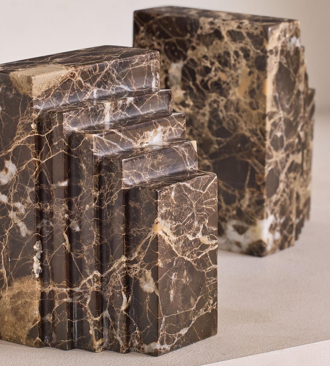 Lola Bookends - Dark Emperador Marble - Images - Image 5