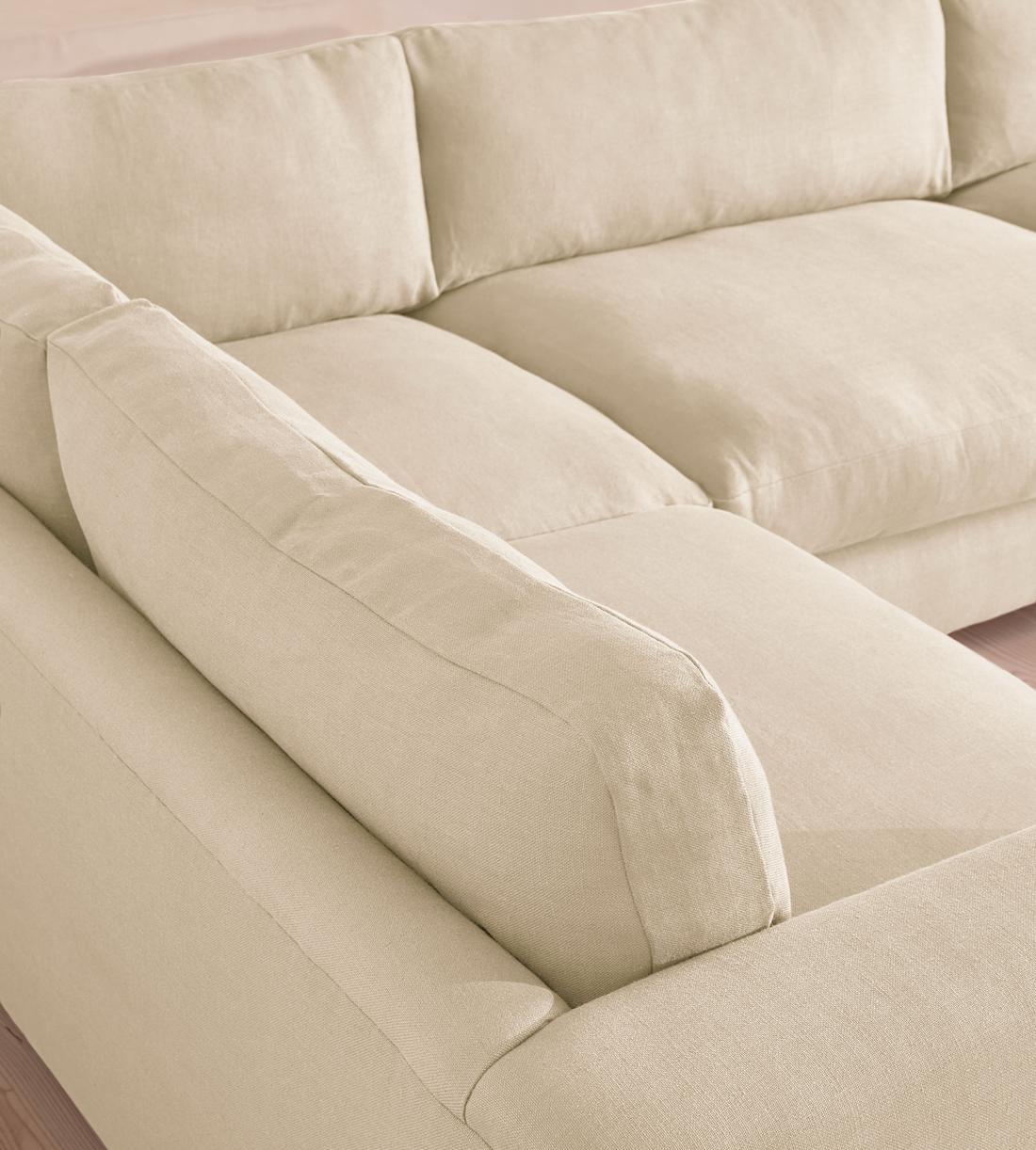Mossley Right L-Shape Sofa - Linen - Bisque - Images - Image 4