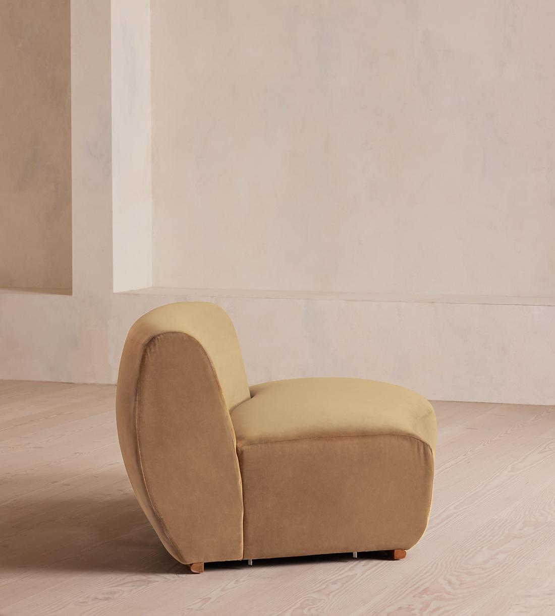 Aline Serpentine Sectional Sofa - Middle Section - Camel Velvet - US - Image 7
