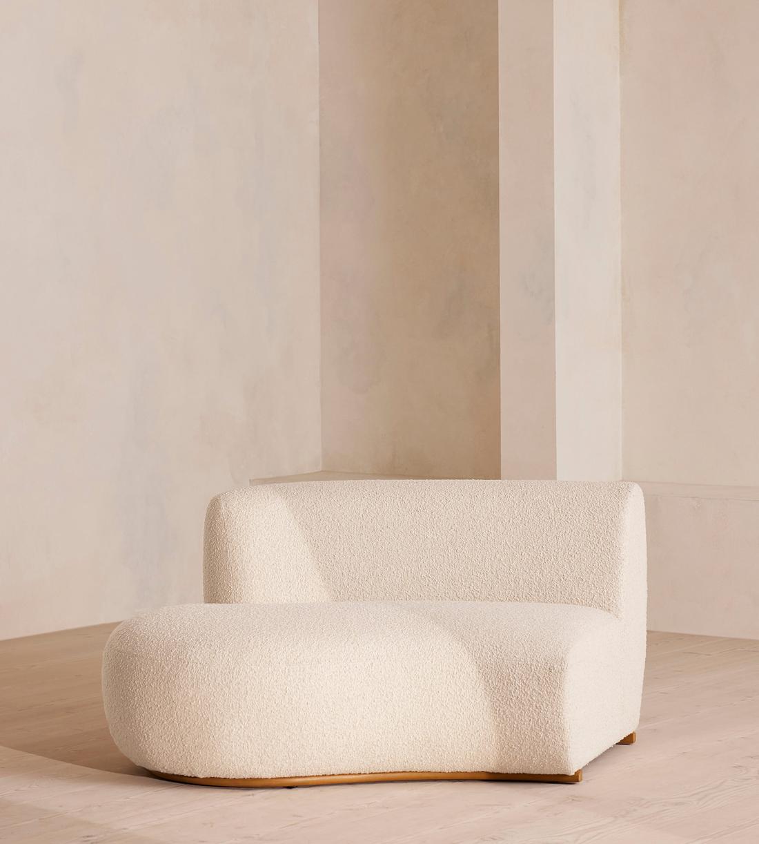 Aline Serpentine Sectional Sofa - Left Section - Natural Boucle - US - Image 1