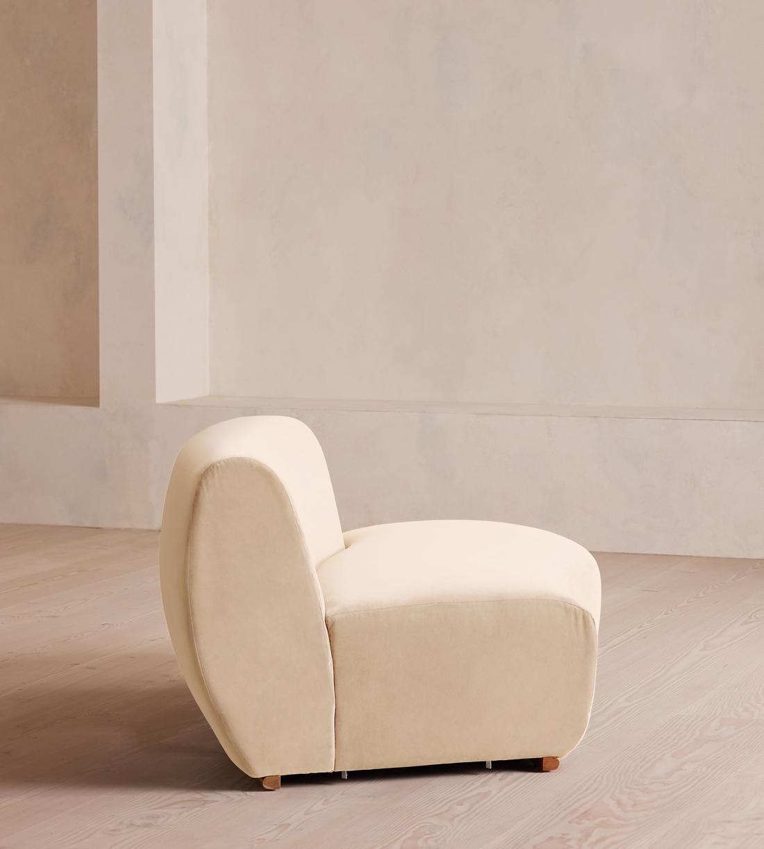 Aline Serpentine Sectional Sofa - Middle Section - Porcelain Velvet - US - Image 7