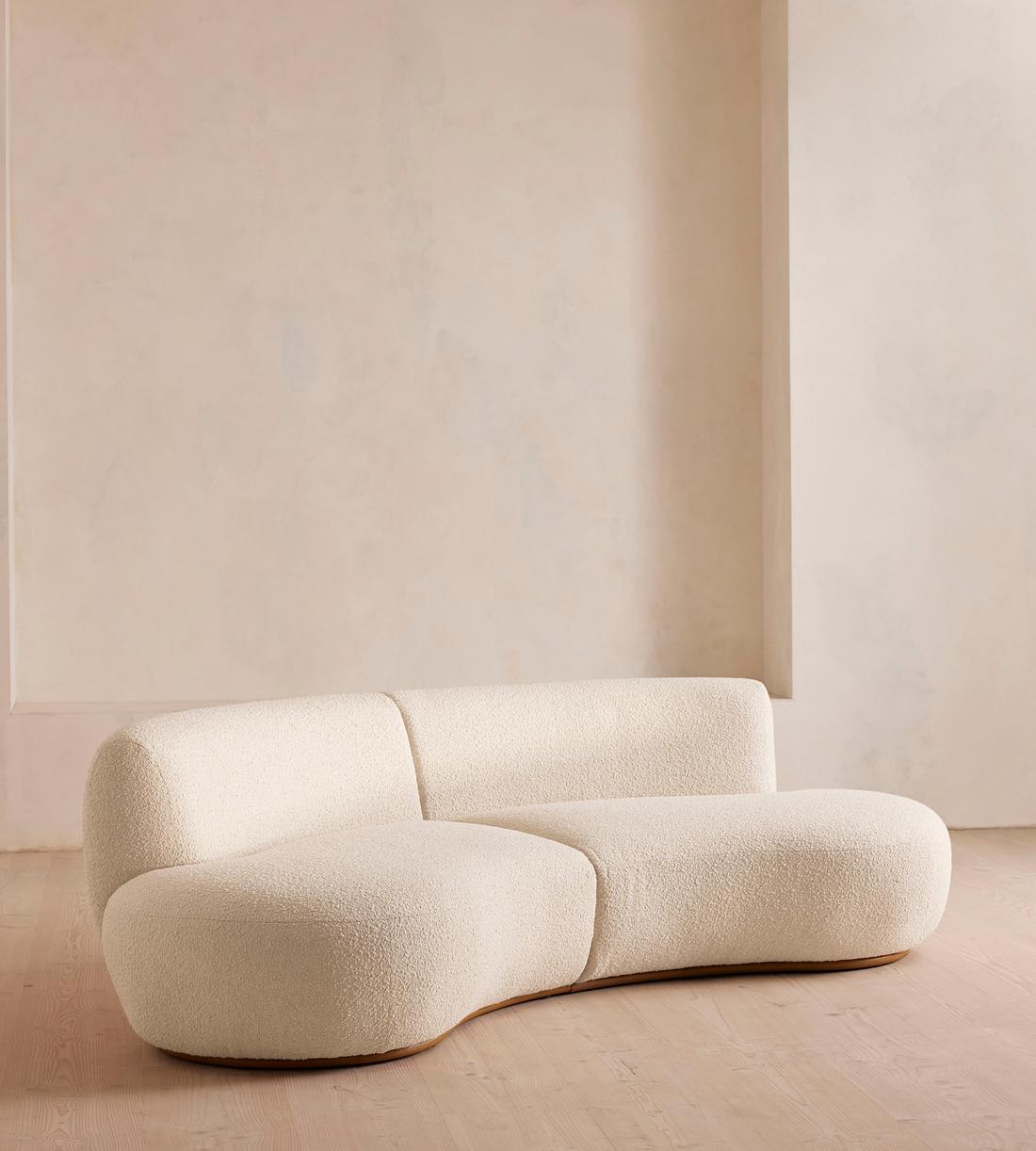 Aline Serpentine Sectional Sofa - Three Seater - Natural Boucle - US - Listing - Image 2