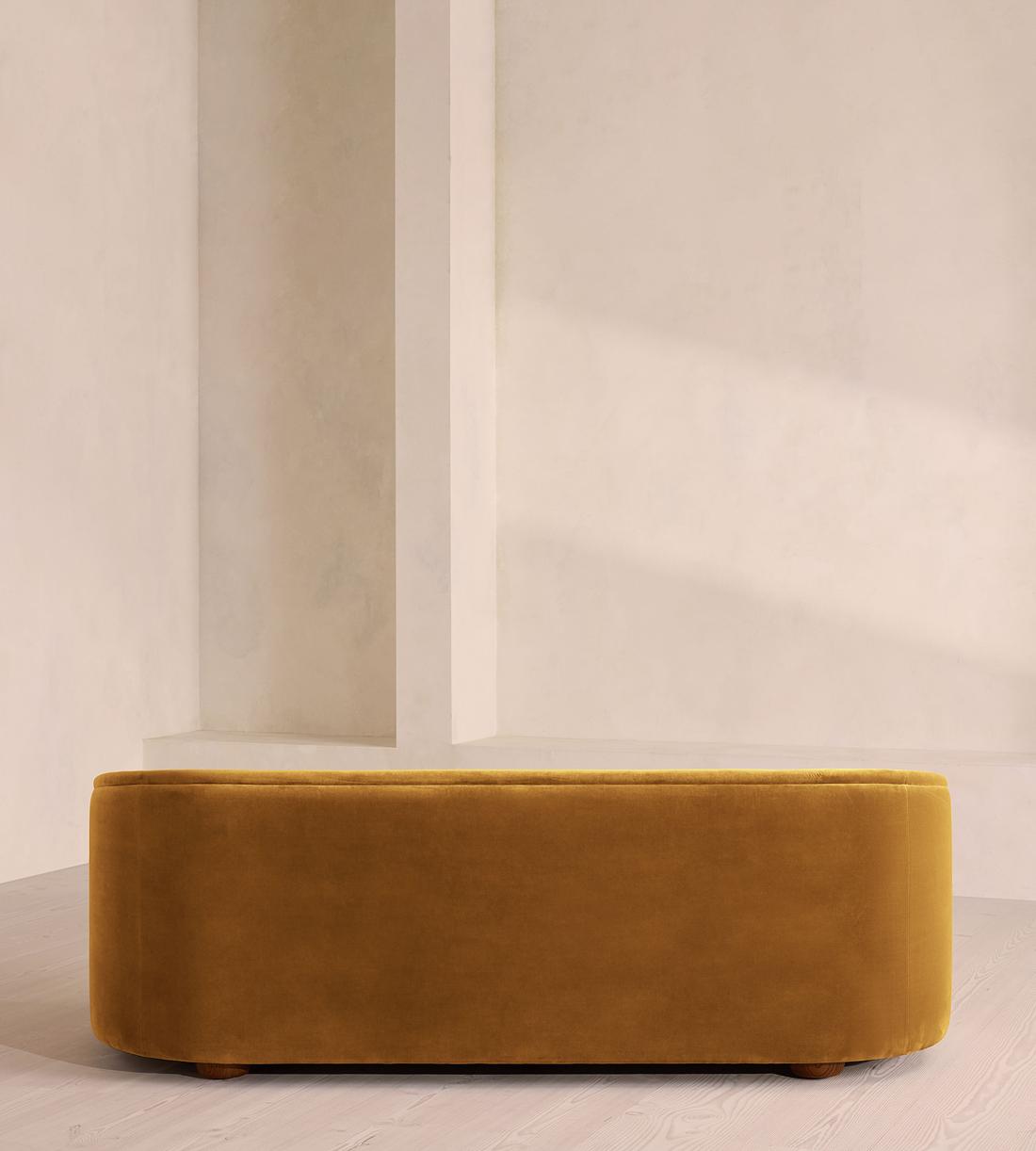 Conall Three Seater Sofa - Velvet - Mustard - Images - Image 4