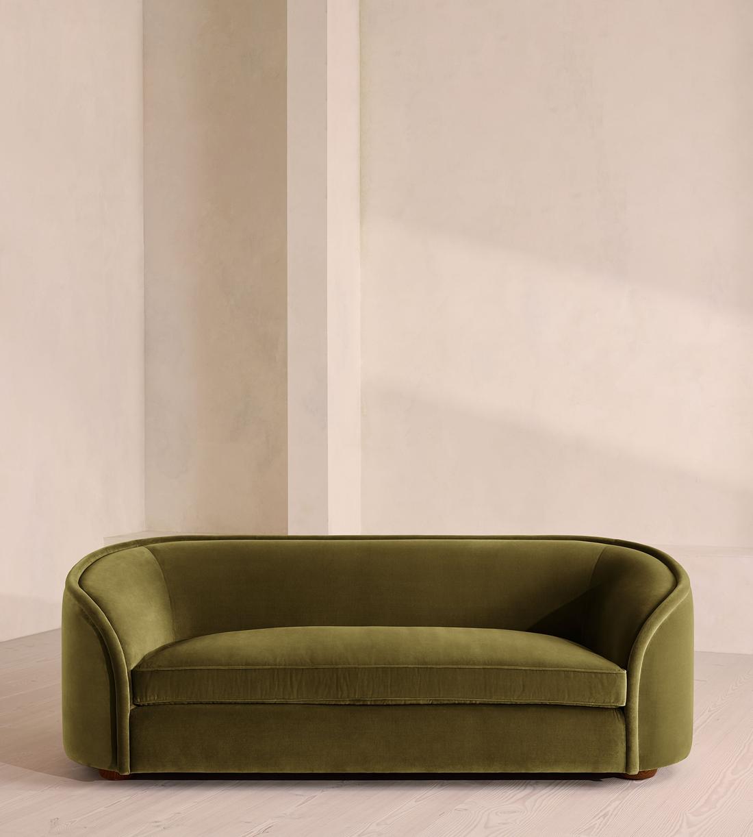 Conall Three Seater Sofa - Velvet - Olive - US - Listing - Image 2