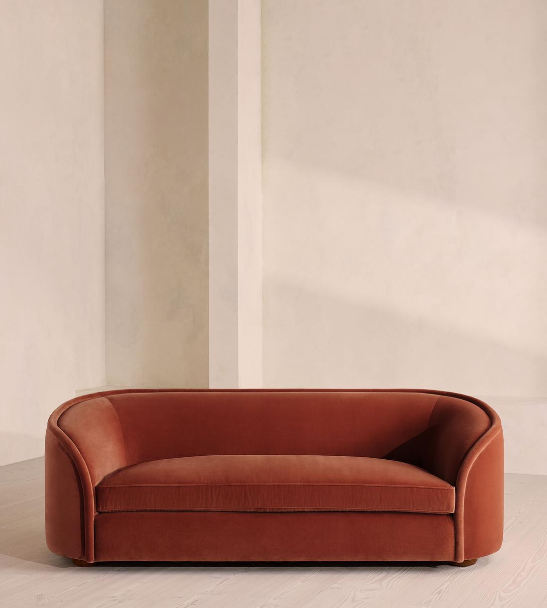Conall Three Seater Sofa - Velvet - Rust - US - Listing - Image 2