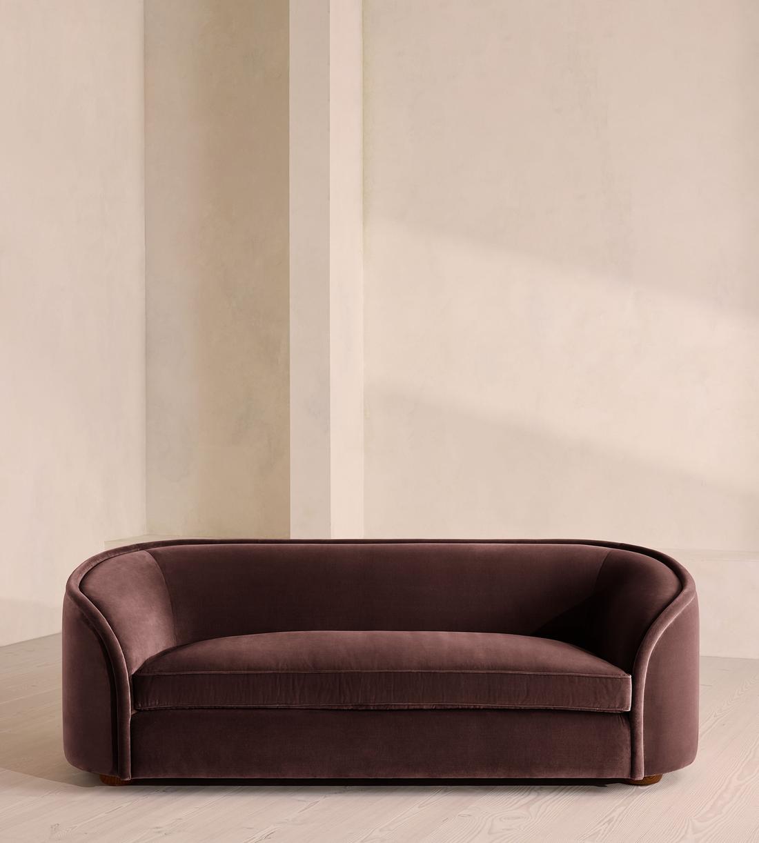Conall Three Seater Sofa - Velvet - Aubergine - UK - Listing - Image 2