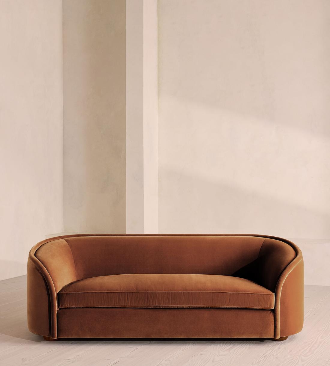 Conall Three Seater Sofa - Velvet - Cinnamon - UK - Listing - Image 2