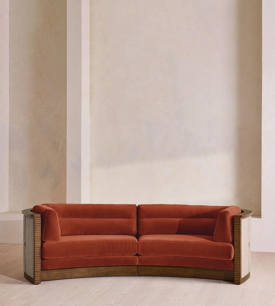 Belmont Sofa - Three Seater - Velvet - Rust - US - Listing - Image 2