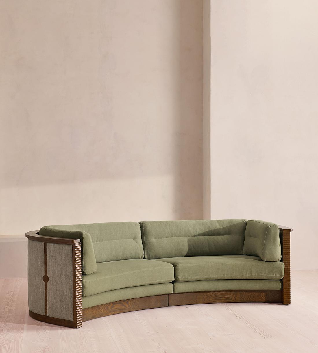 Belmont Sofa - Three Seater - Linen - Sage - US - Listing - Image 1
