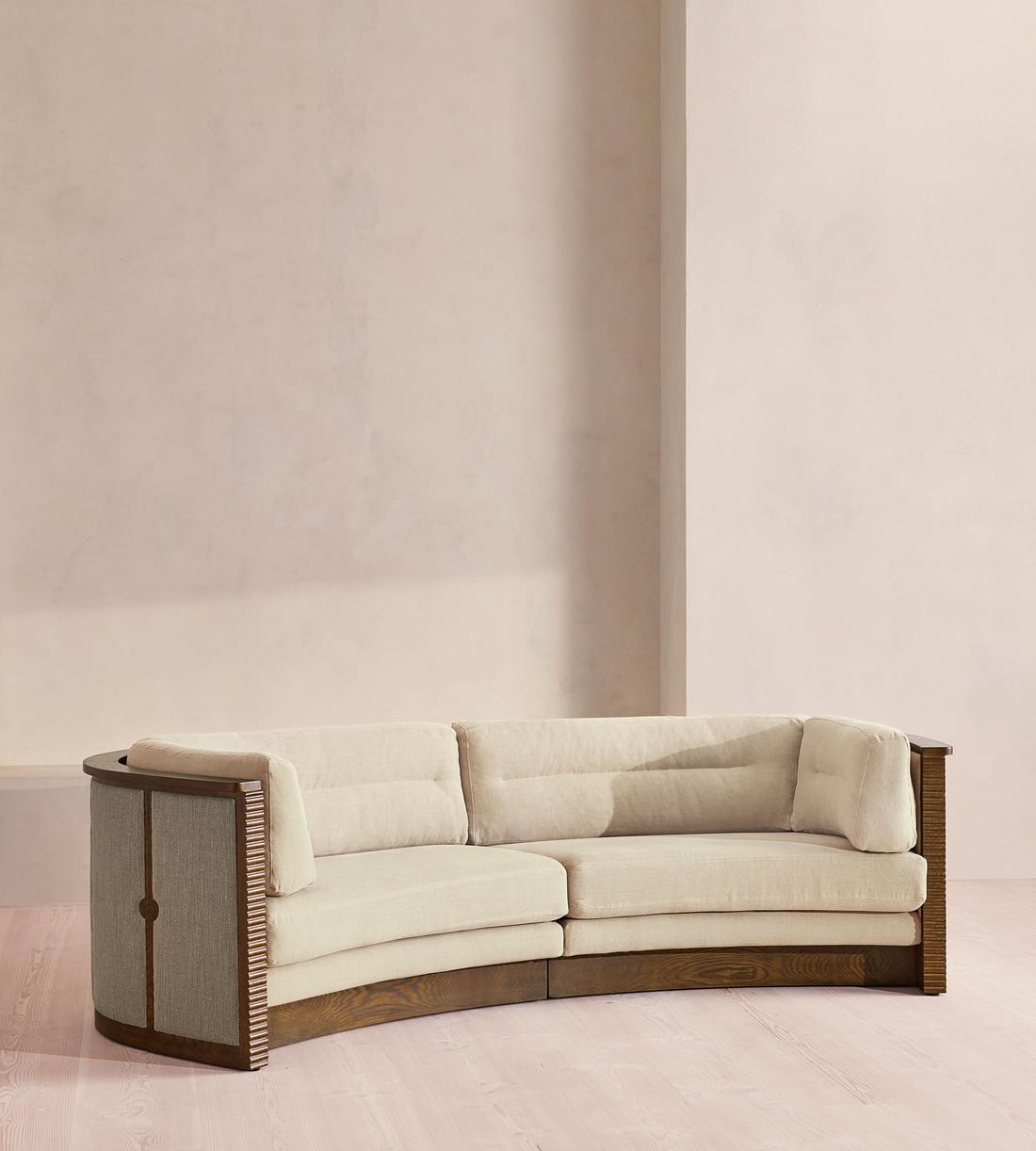 Belmont Sofa - Three Seater - Linen - Bisque - US - Listing - Image 1