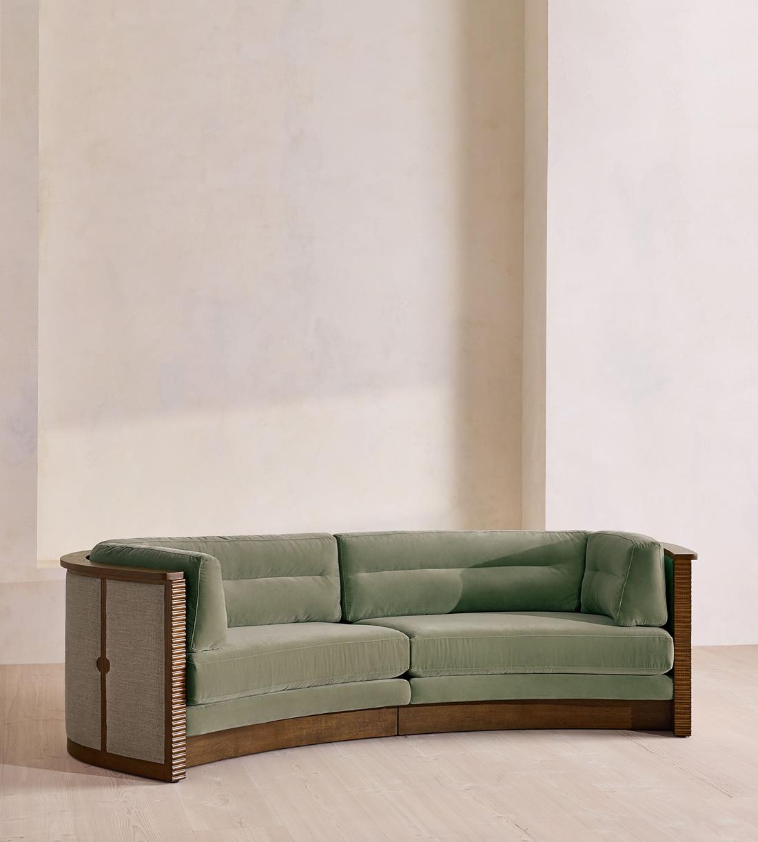 Belmont Sofa - Three Seater - Velvet - Seafoam - US - Listing - Image 1