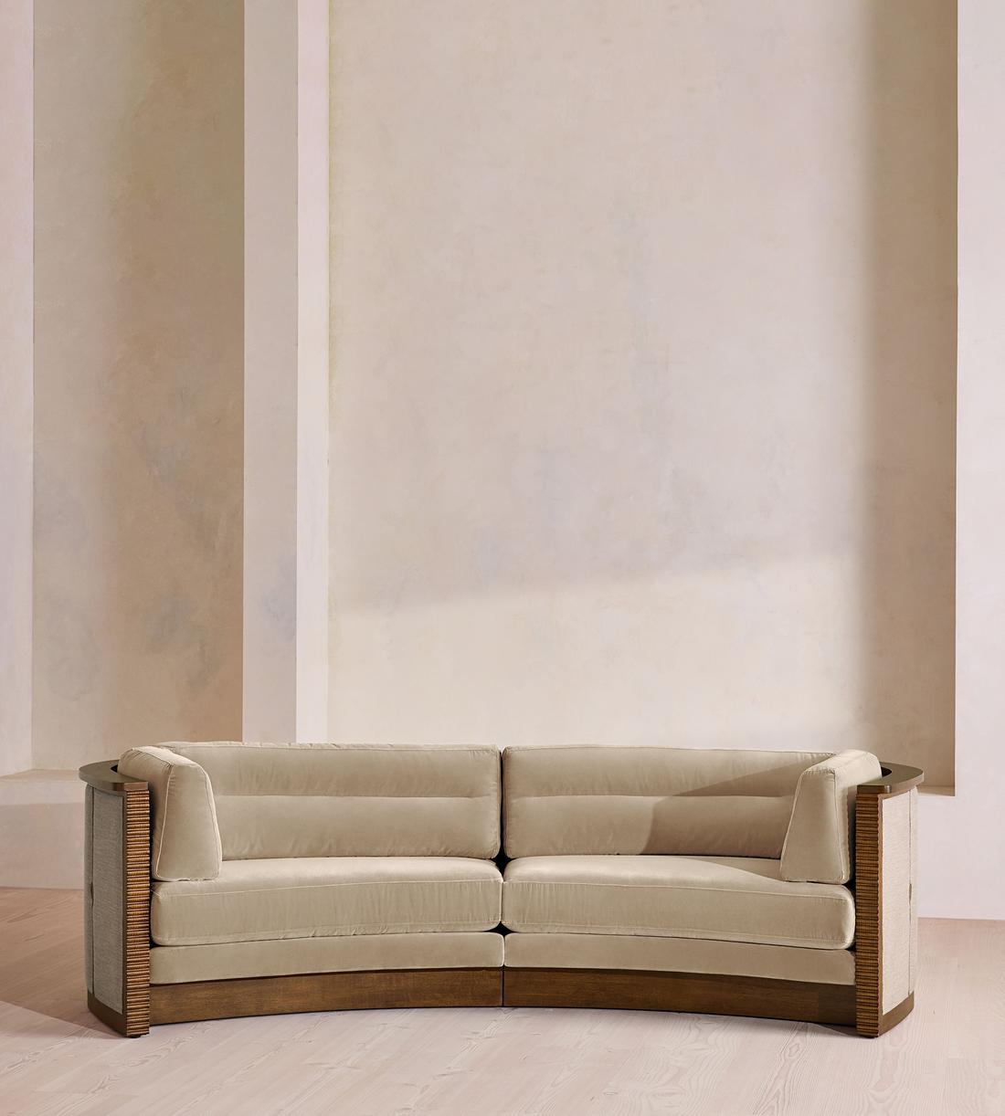 Belmont Sofa - Three Seater - Velvet - Oyster - UK - Listing - Image 2