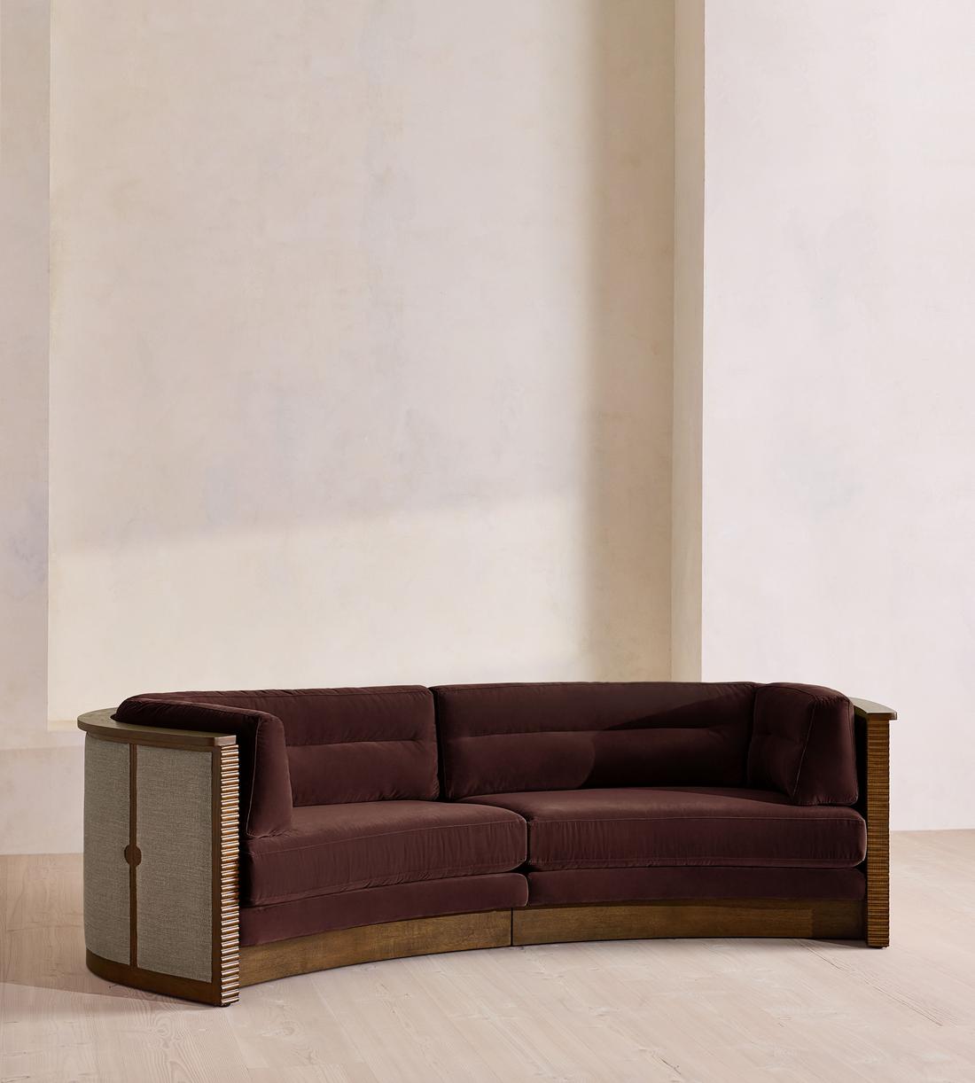 Belmont Sofa - Three Seater - Velvet - Aubergine - US - Listing - Image 1