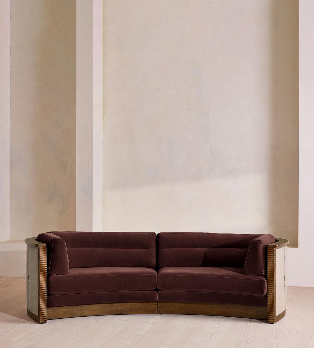 Belmont Sofa - Three Seater - Velvet - Aubergine - US - Listing - Image 2