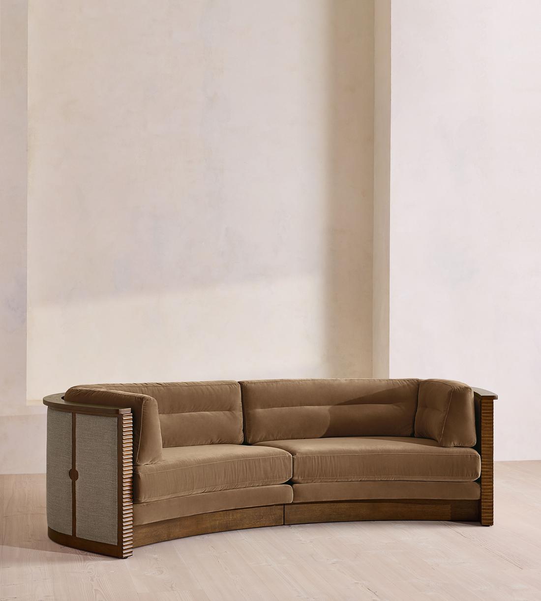 Belmont Sofa - Three Seater - Velvet - Truffle - US - Listing - Image 1