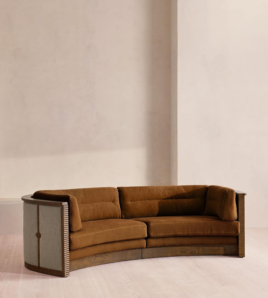 Belmont Sofa - Three Seater - Linen - Terracotta - US - Listing - Image 1