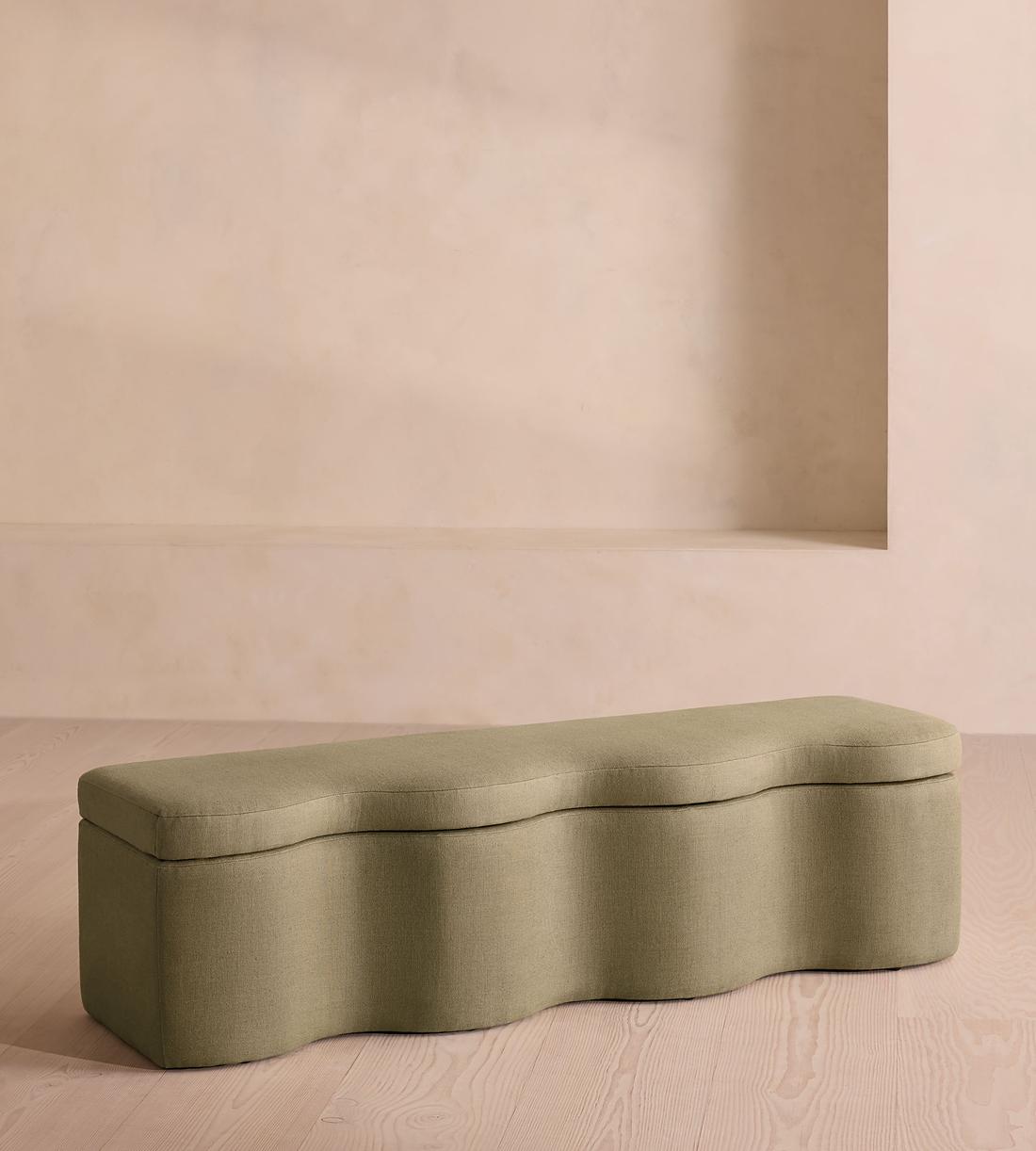 Eli Storage Bench - Linen - Sage - Listing - Image 2