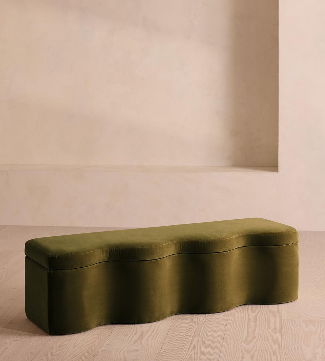 Eli Storage Bench - Olive Velvet - Listing - Image 1