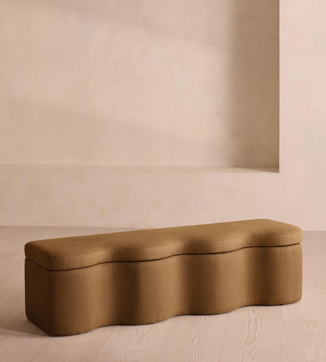 Eli Storage Bench - Linen - Ochre - Listing - Image 1