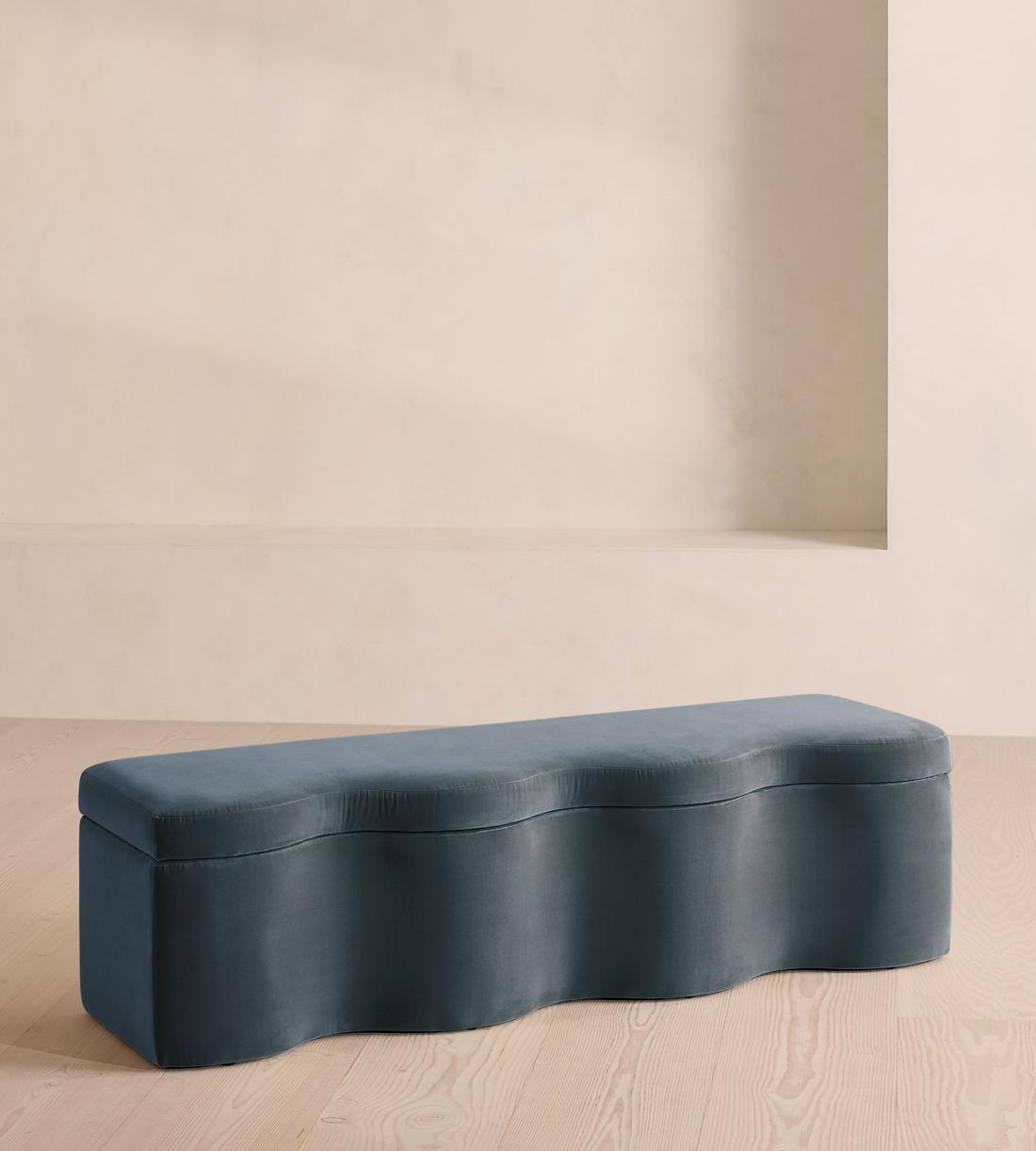 Eli Storage Bench - Velvet - Grey Blue - US - Listing - Image 2