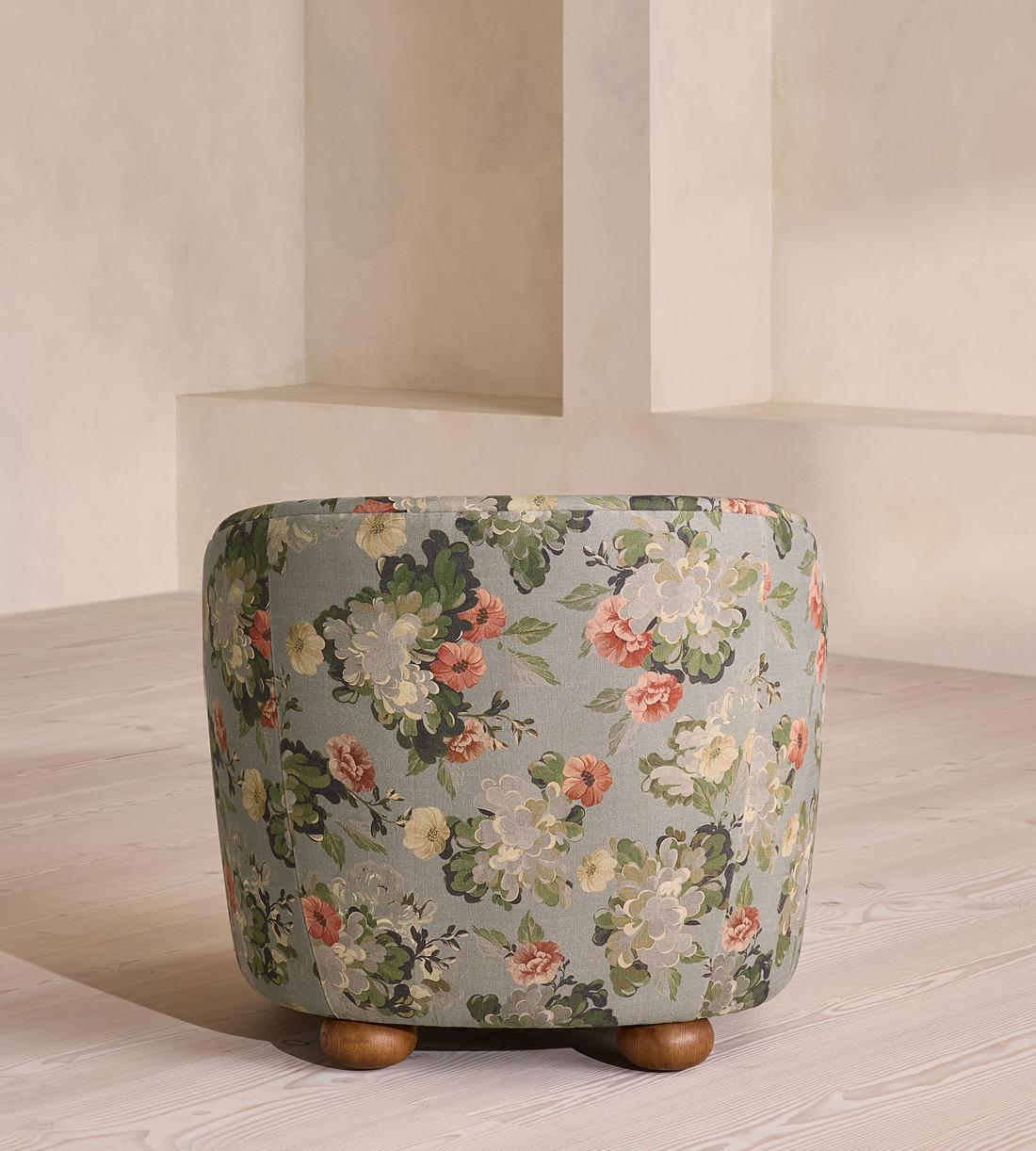 Blair Tub Armchair - Skylar Print - Prussian Blue Linen - UK - Images - Image 5
