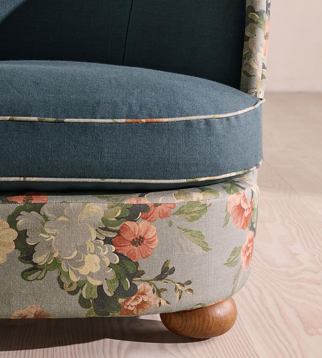 Blair Tub Armchair - Skylar Print - Prussian Blue Linen - UK - Images - Image 7