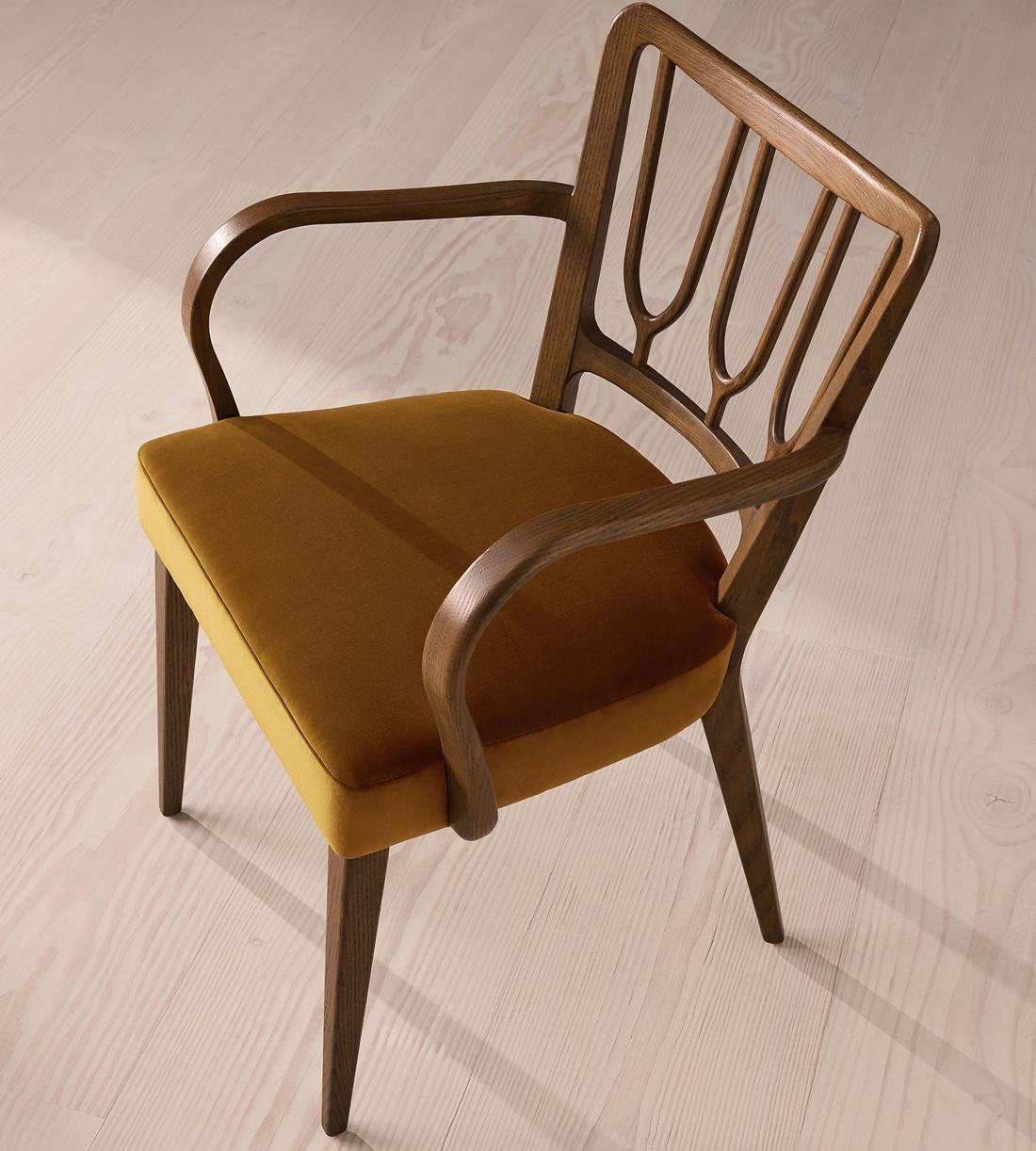Leonie Armed Dining Chair - Velvet - Mustard - UK - Images - Image 6