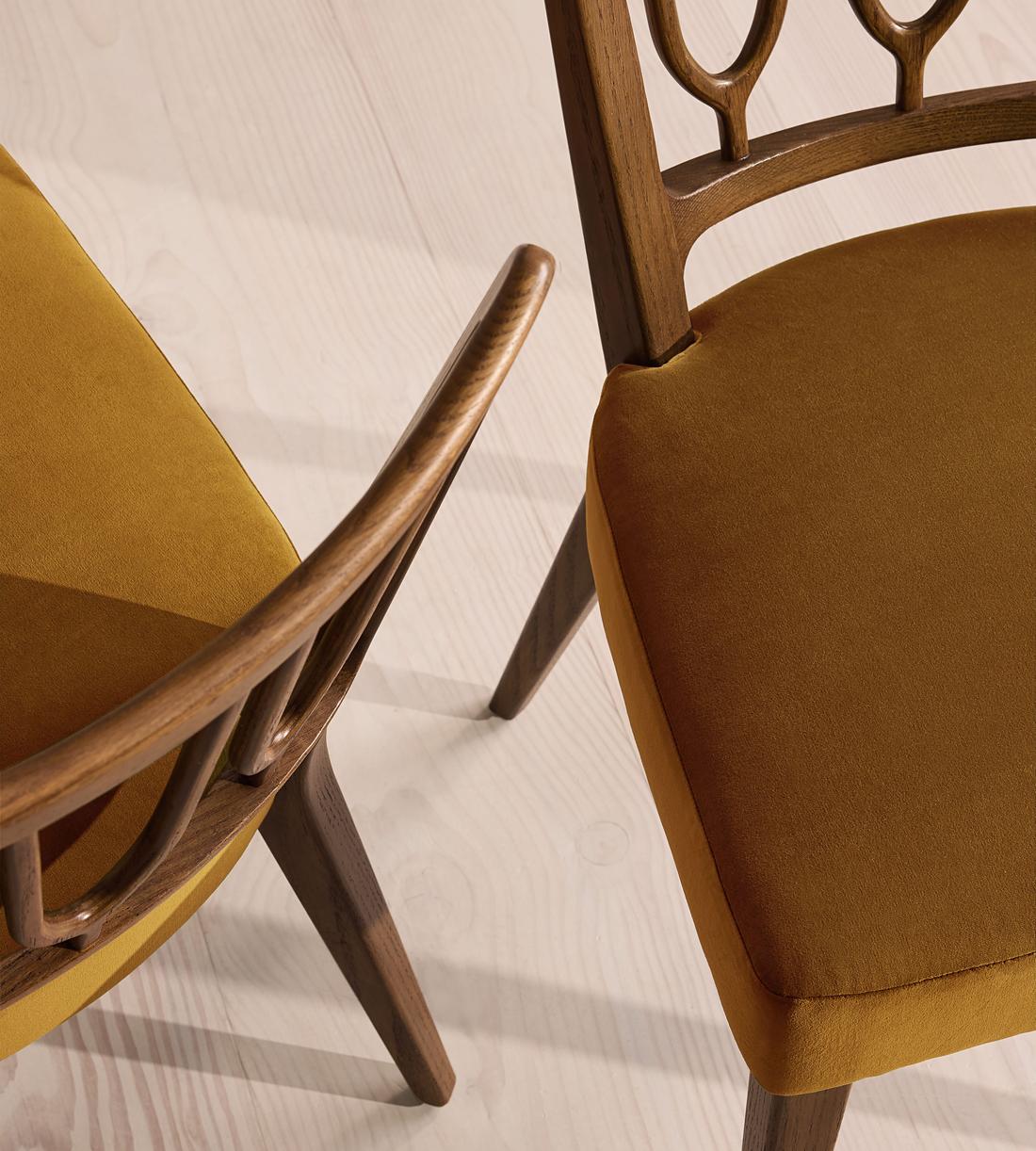 Pair of Leonie Armless Dining Chairs - Velvet - Mustard UK - Images - Image 5