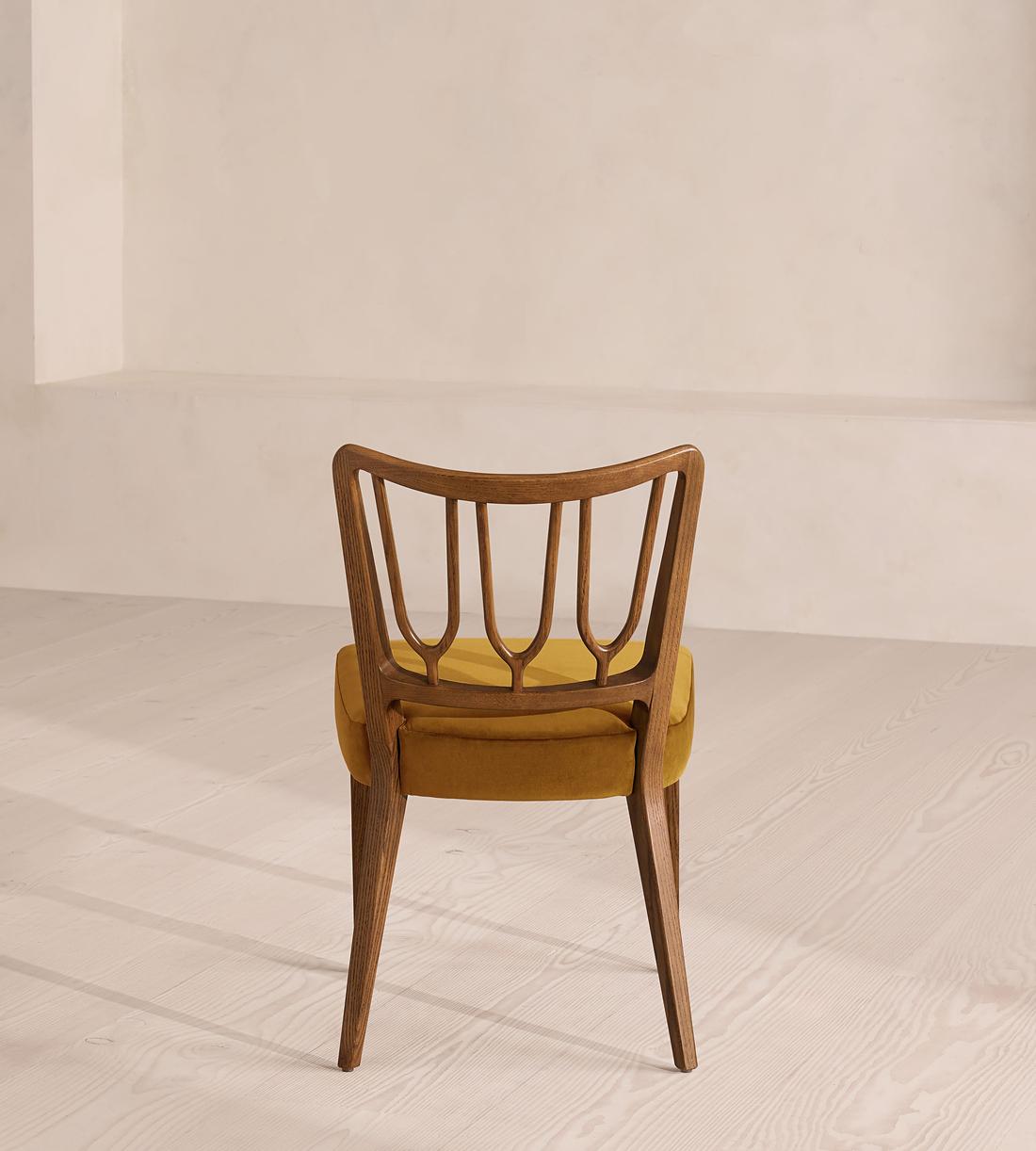 Pair of Leonie Armless Dining Chairs - Velvet - Mustard US - Images - Image 4