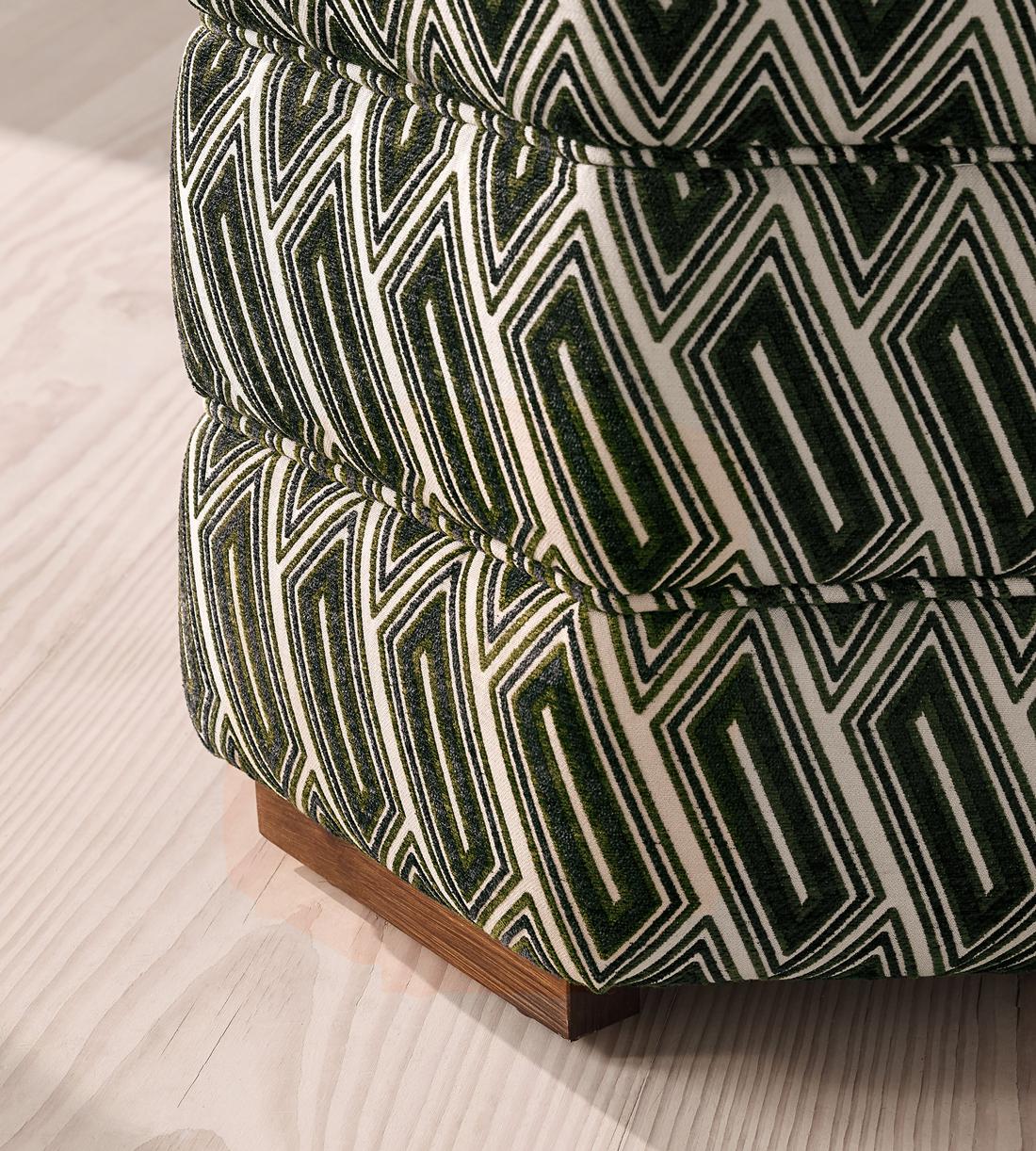 Lyla Footstool - Vende Jacquard - Olive - UK - Images - Image 4