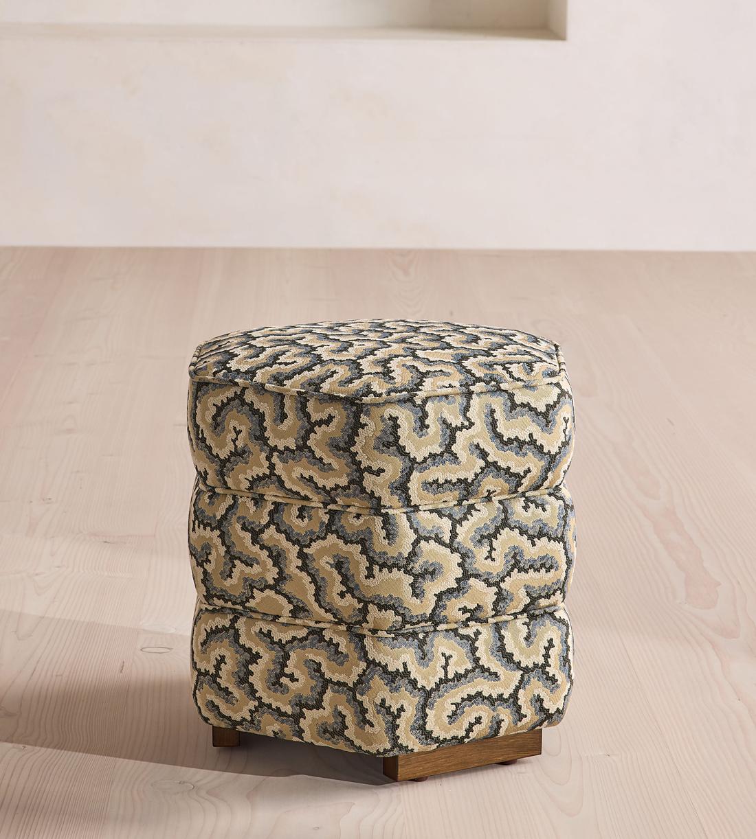 Lyla Footstool - Lophelia Jacquard - Brown - US - Listing - Image 2