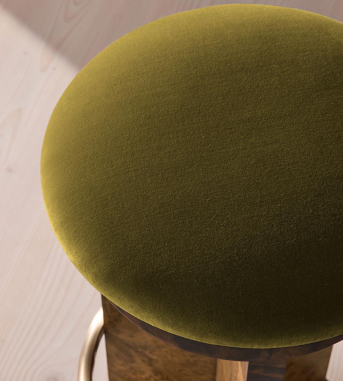 Rafaella Barstool - Velvet - Olive - US - Images - Image 3