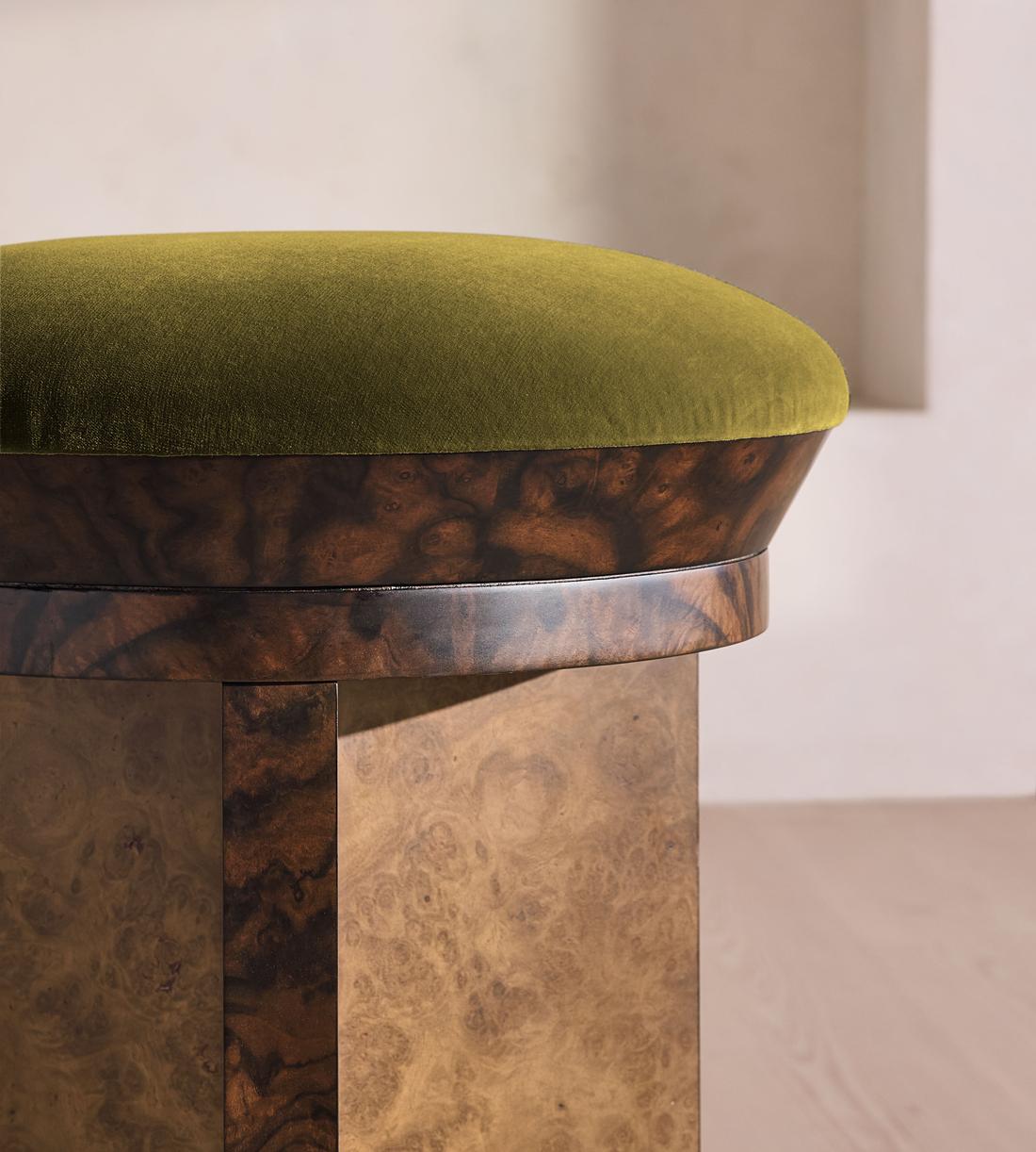 Rafaella Barstool - Velvet - Olive - US - Images - Image 4