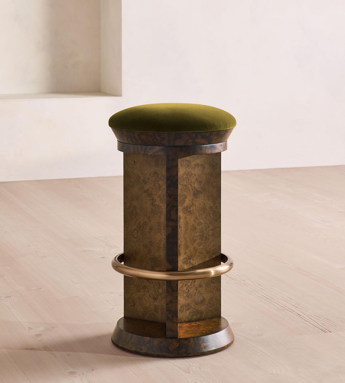 Rafaella Barstool - Velvet - Olive - UK - Listing - Image 2
