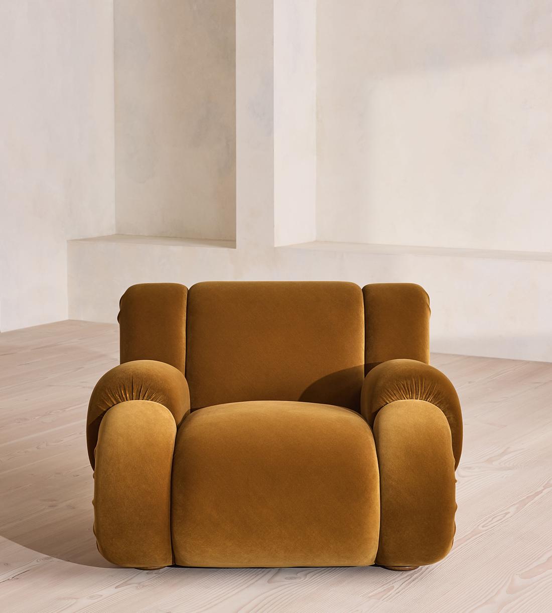 Umbria Armchair - Velvet - Mustard - US - Listing - Image 2
