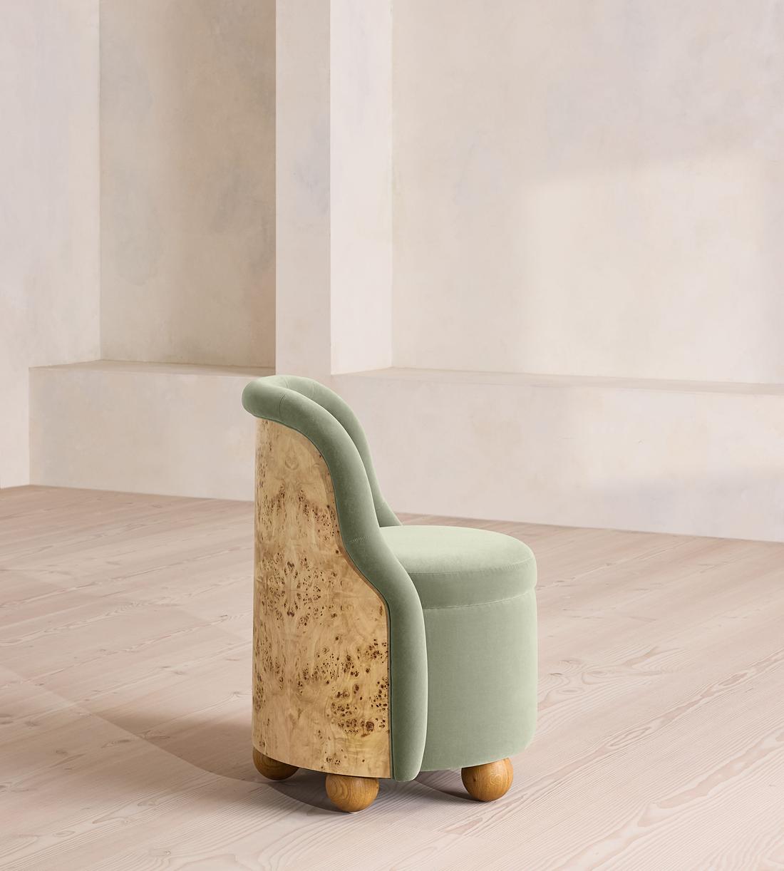 Poline Dining Chair - Velvet - Seafoam - US - Images - Image 5