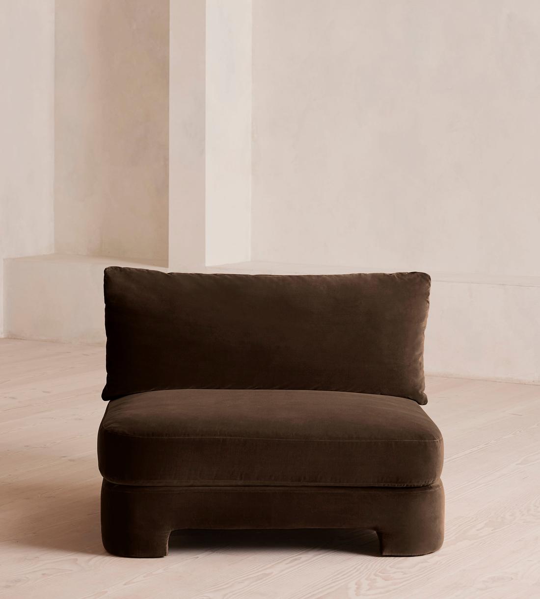 Odell Deeper Sit Sectional Sofa - Right Arm Module - Velvet - Chocolate - US - Image 1
