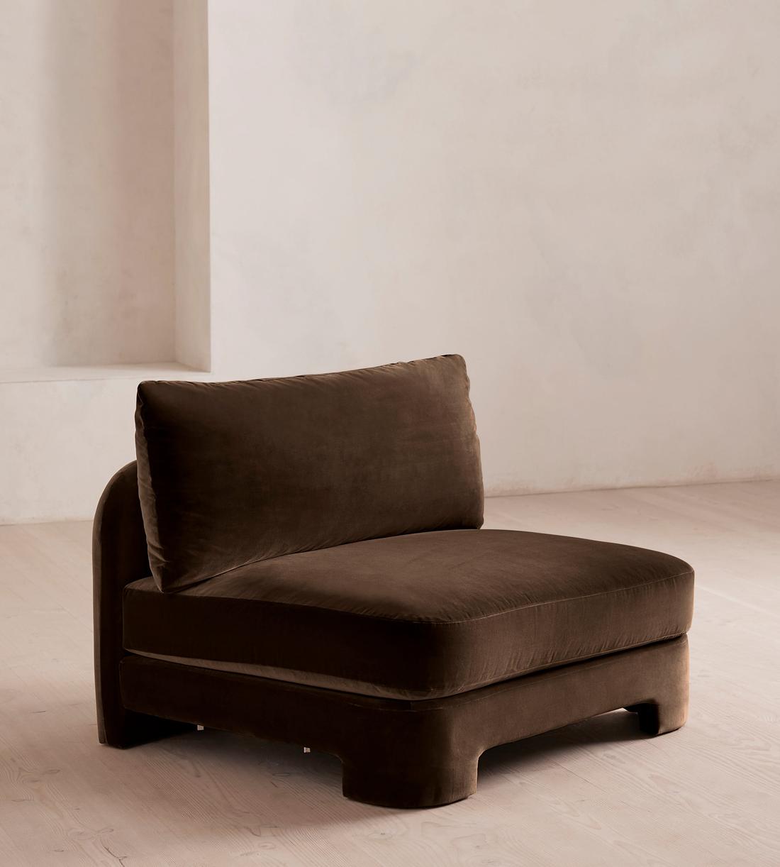 Odell Deeper Sit Sectional Sofa - Right Arm Module - Velvet - Chocolate - US - Image 2