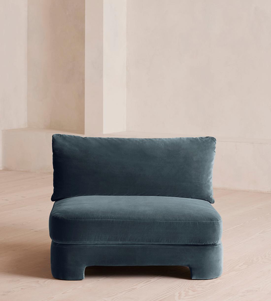 Odell Right Arm Module - Velvet - Grey Blue - Image 1