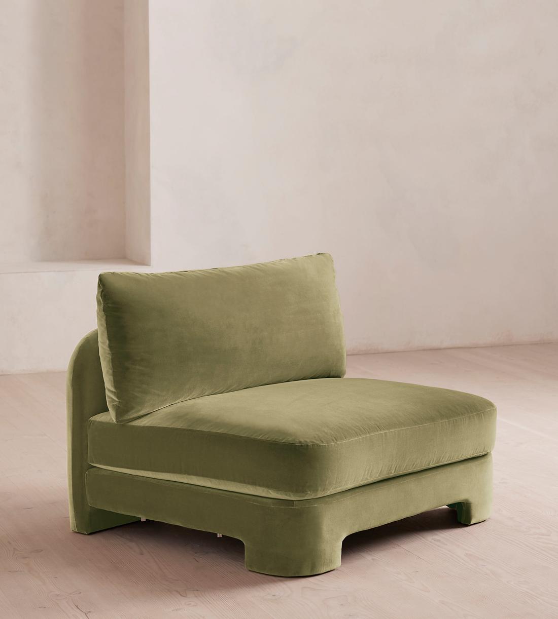 Odell Deeper Sit Sectional Sofa - Armless Module - Velvet Lichen - US - Image 2