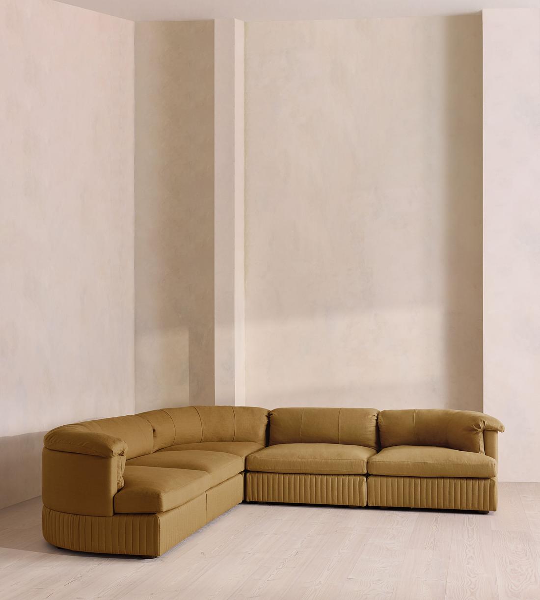 Oona Sectional Sofa - Corner Sofa - Linen - Ochre - US - Listing - Image 2