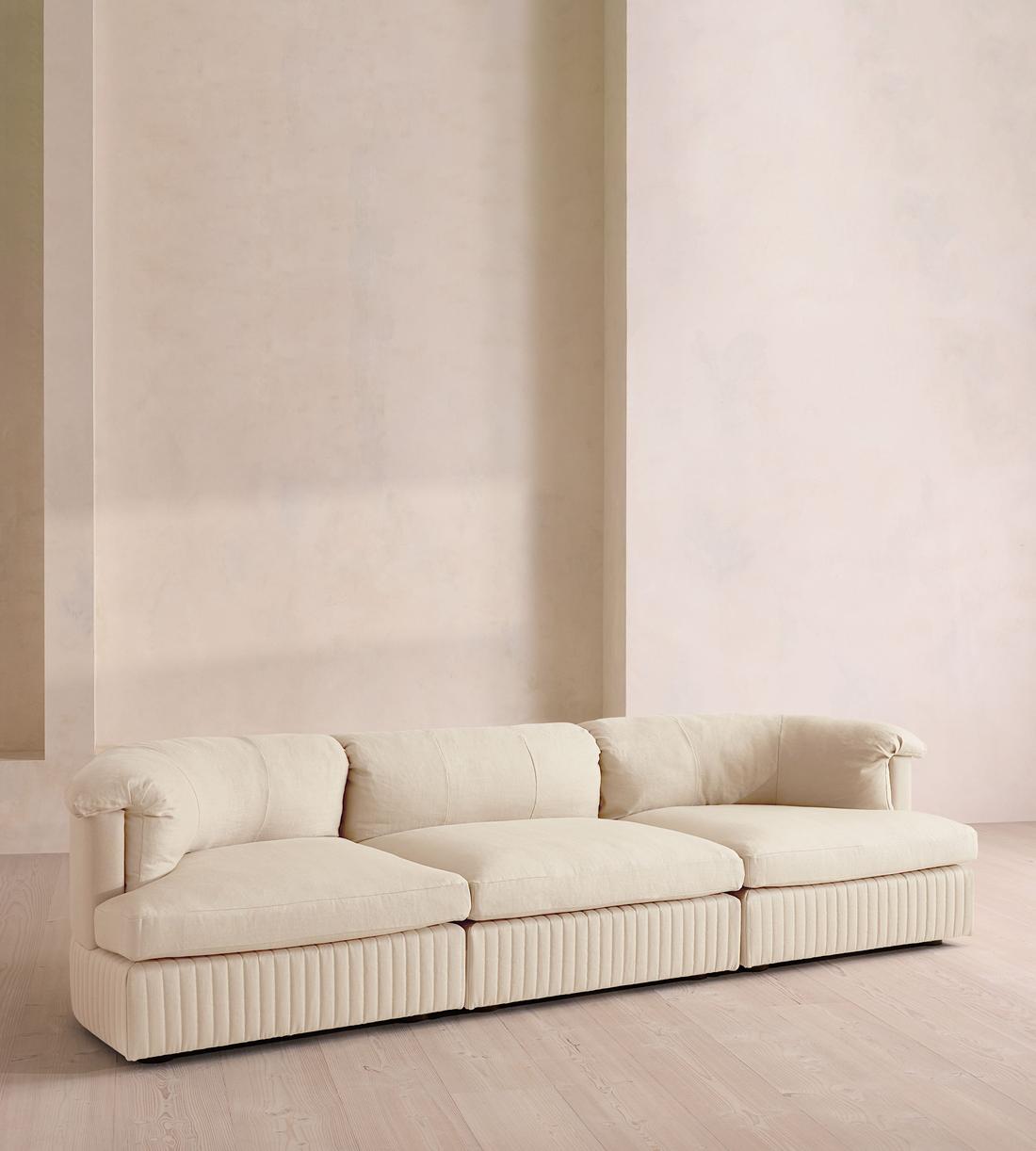 Oona Sectional Sofa - Four Seater - Linen - Bisque - US - Listing - Image 4