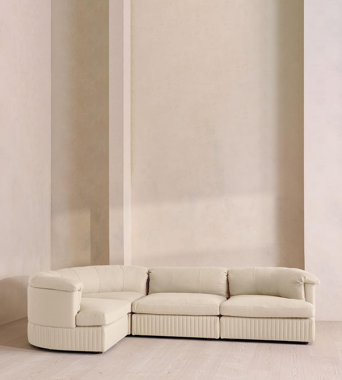 Oona Sectional Sofa - L-Shape Sofa - Linen - Bisque - US - Listing - Image 6